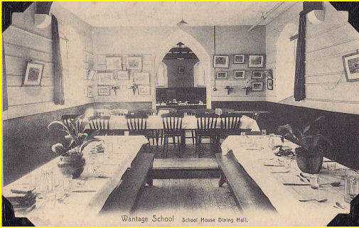 The Dining Hall, taken around 1922 - what were the old photos on the walls?